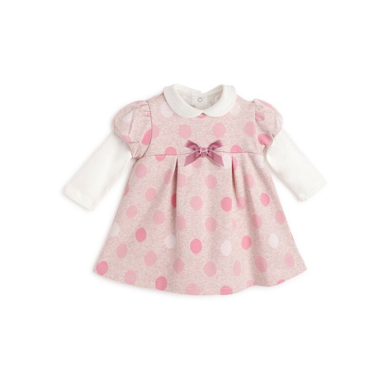 Girls Medium Natural Printed T-shirt with Short Sleeve Dress image number null